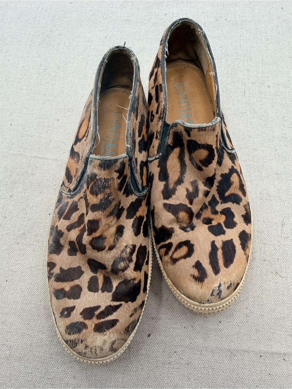 Cynthia Rowley Leopard Print Leather Sneakers